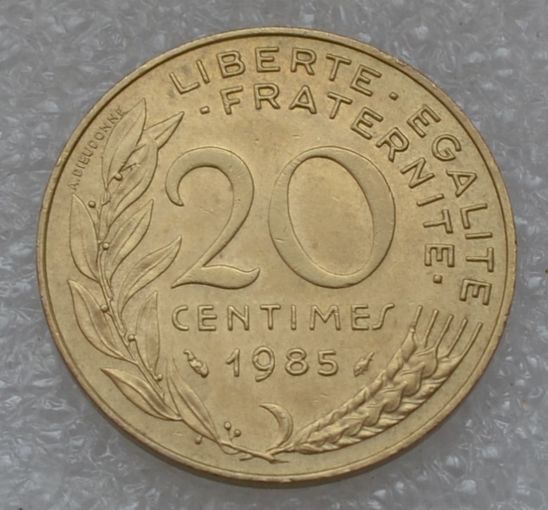 Франция, 20 сантимов 1985 г.