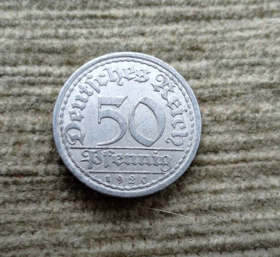 Werty71 Германия 50 пфеннигов 1920 А Веймар