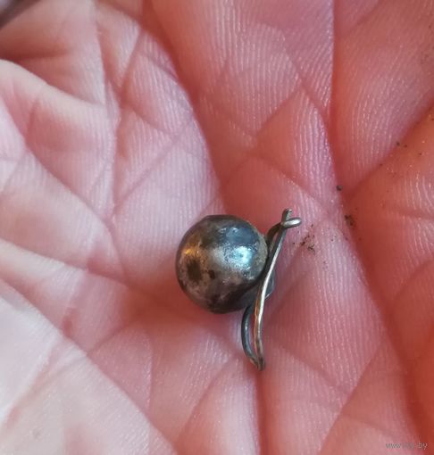 Серьга старинная серебро клейма