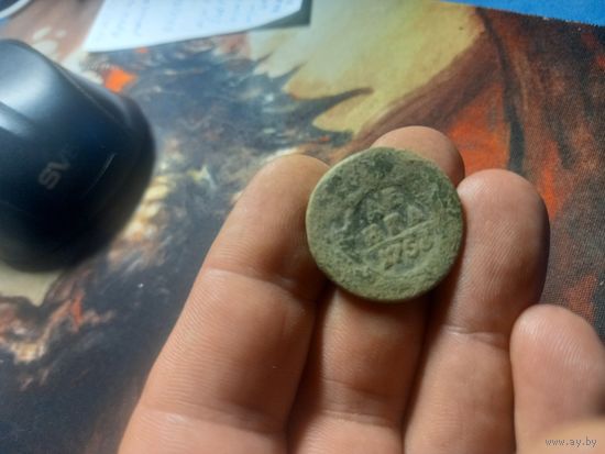 Денга 1753 г. Российская Империя  Елизавета Петровна