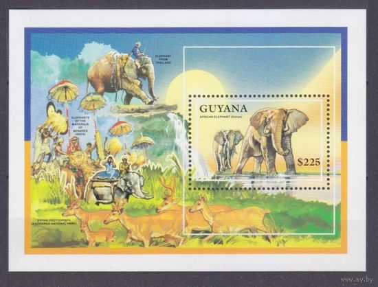 1992 Гайана 3872/B201 Фауна - Слоны 7,50 евро