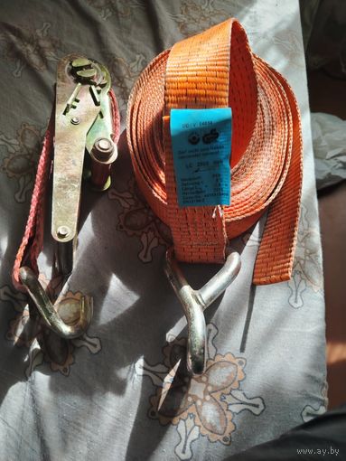 Ремень крепёжных 7,5м использовался пару раз, держит отлично если машина не гнилая.