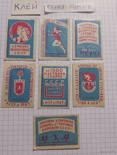 Спичечные этикетки ф.Гомель. Физкультура в БССР. 1961 год