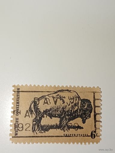 США 1970 посвященная защите дикой природы, с изображением американского бизона.