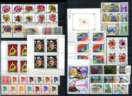 Марки разных стран 4 - полные и не полные серии - 55+ марок, 2 малых листа и 1 блок - MNH. #O-W-88-D-1