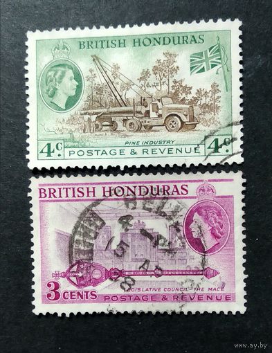 Великобритания\379с\БРИТАНСКИЙ ГОНДУРАС 1953 Автомобиль. Архитектура. ми143С 144