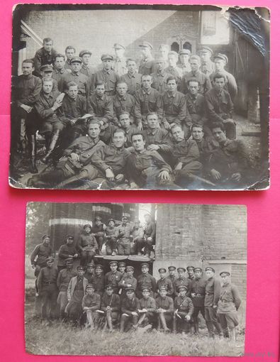 Фото "Бойцы в крепости" 1930-1940-е гг. (17*13 см, 15*10 см), 2 шт.