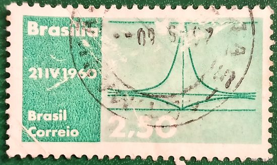 Бразилия 1960. Марка в честь инаугурации города Бразилии новой столицы