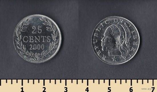 Либерия 25 центов 2000