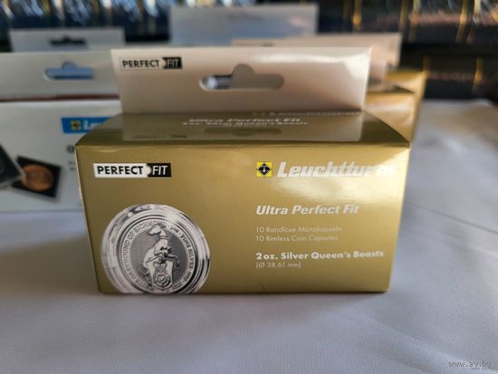 РАСПРОДАЖА! Капсулы для монет Leuchtturm Ultra 40 мм * 10 штук! Целая упаковка! Германия, Лёйхтурм, Leuchtturm! РАСПРОДАЖА!