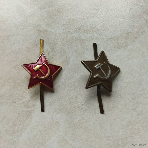 Две звёздочки на пилотку (панаму) военнослужащего ВС СССР.