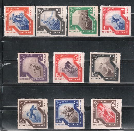 СССР-1935, (Заг.406-415),  * , Спорт, Спартакиада(полная серия)