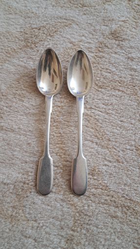 Две чайные ложки.  Серебро 84.