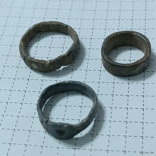 Лот колец #4 оловянные кольца , 3 шт