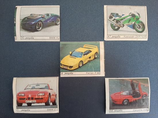 Вкладыши Parastou (Car 2000). Редкая автосерия. Состояние хорошее. В коллекцию.