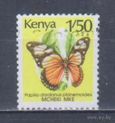 [975] Кения 1990. Фауна.Бабочка.1,5шил. Одиночный выпуск.Гашеная марка.