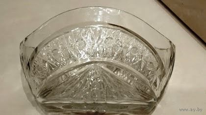 Чаша - ладья овальная хрустальная СССР.