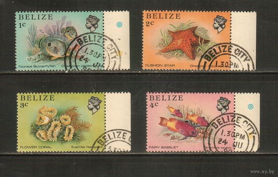 Белиз-1984(Мих.729-732) , гаш. , Морская  Фауна, , Рыбы