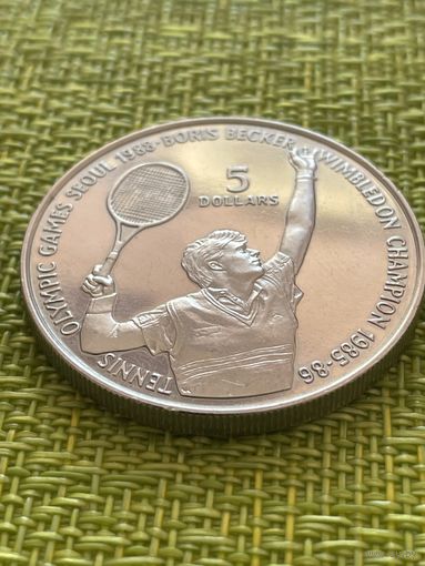 Ниуэ 5 долларов 1987 г ( Борис Беккер )
