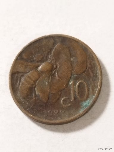 Италия 10 сентизим 1928