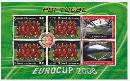 Сент-Винсент и Гренадины 2008 год Спорт. Футбол - Еврокубок 2008 MNH