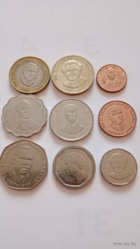 Ямайка набор монет 9 штук 1991-2008