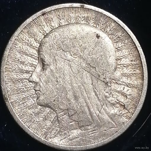 2 злотых 1933 года Ядвига со знаком