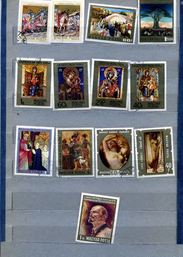 ВЕНГРИЯ,   Сборный лот  "ИСКУССТВО" , 13 м    по     20 коп шт  гашеная
