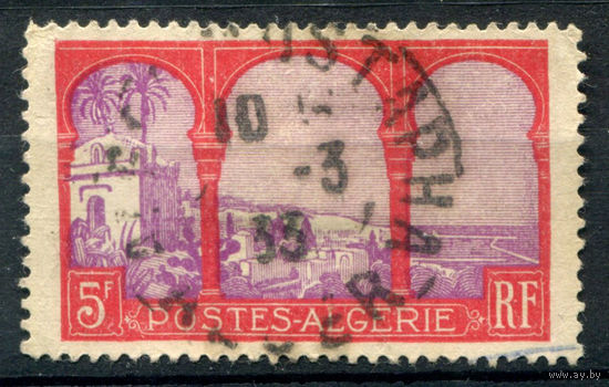 Французские колонии - Алжир - 1926г. - ландшафты, архитектура, 5 fr - 1 марка - гашёная [Mi 57]. #4-W1-117-A-1