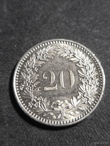 Швейцария 20 раппенов 2016