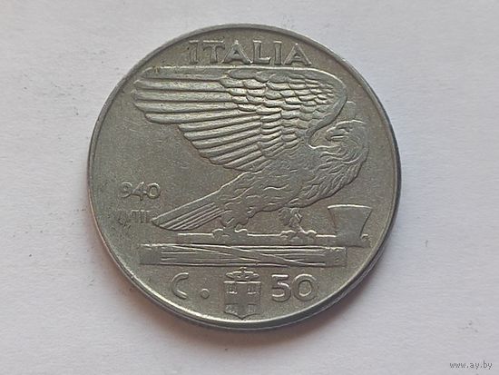 Италия 50 чентезимо 1940 г.