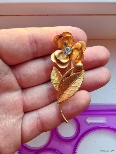 Брошь старая чехия , аленький цветок, редкая