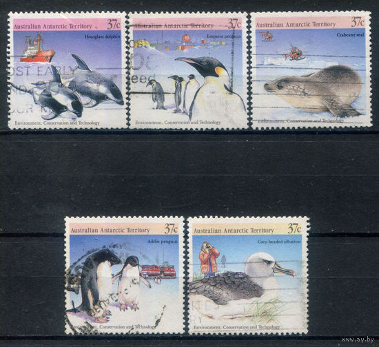 Австралийские Антарктические территории - 1988г. - фауна - 5 марок - полная серия, гашёные [Mi 79-83]. #3-WB-89-KS-4