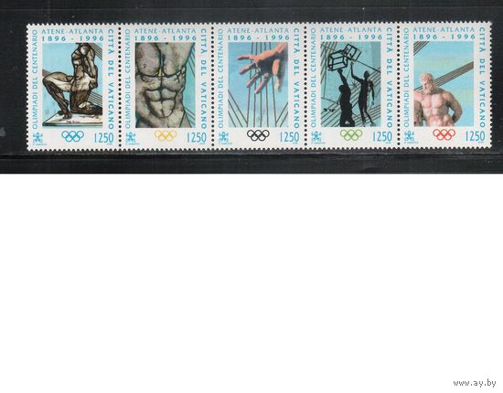 Ватикан-1996,(Мих.1174-1178) ** , Спорт, ОИ-1996 (полная серия)