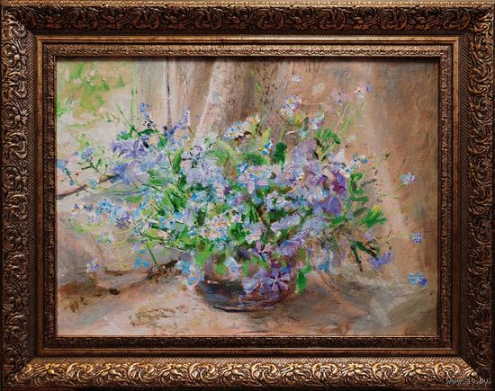 Картина О. Александров "Незабудки". 30х40см.