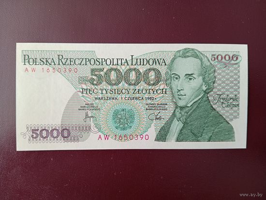 Польша 5000 злотых 1982 UNC