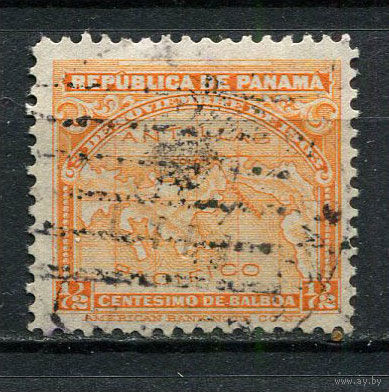 Панама - 1909/1916 - Карта 1/2С - [Mi.78] - 1 марка. Гашеная.  (Лот 67EZ)-T25P5