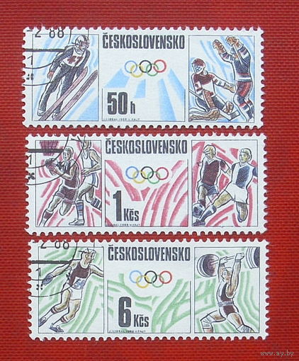 Чехословакия. Спорт. ( 3 марки ) 1988 года.