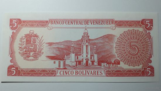 Венесуэла, 5 боливаров 1989 г. Серия B. UNC.