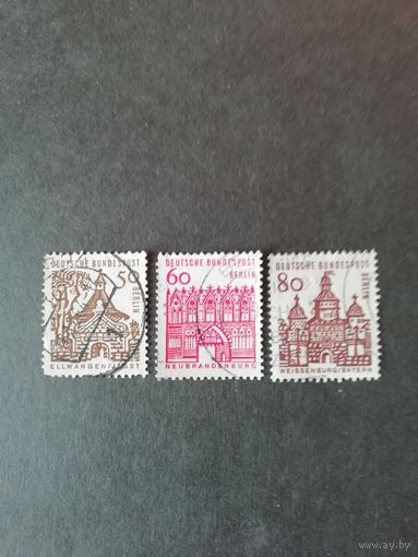 Западный Берлин 1964 три марки из серии "Стандарт. Архитектура" (гашеные без клея) Mi.246-247,249 каталог 5.50 евро