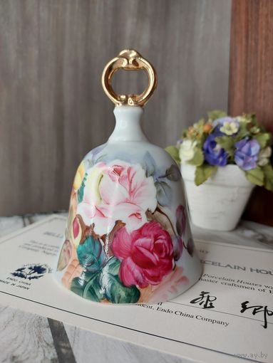 Фарфоровый коллекционный колокольчик Endo, Япония, сертификат соответствия, клеймо