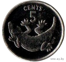 РЕСПУБЛИКА КИРИБАТИ 5 ЦЕНТОВ 1979. ФАУНА. ЯЩЕРИЦА