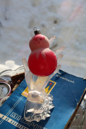 Винтажная стеклянная игрушка "Неваляшка" 90-е гг