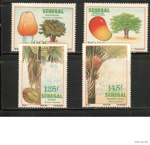 Сенегал-1991 (Мих.1131-1134) ,  ** , Флора, Фрукты(полная серия)