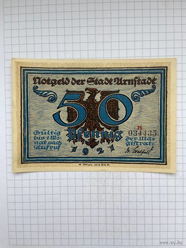 Нотгельд 50 пфеннигов Германия Урунштадт-0501