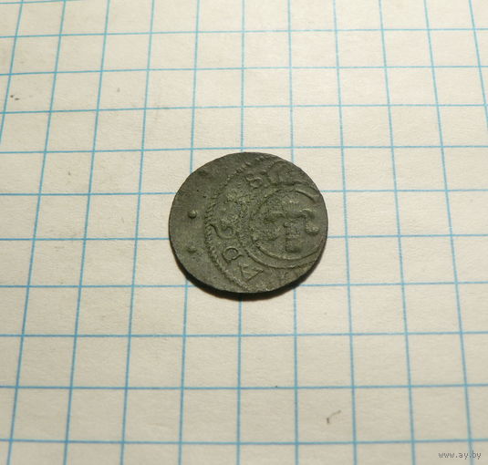 Фальшивый рижский солид Кристины 1660 г. Сучава