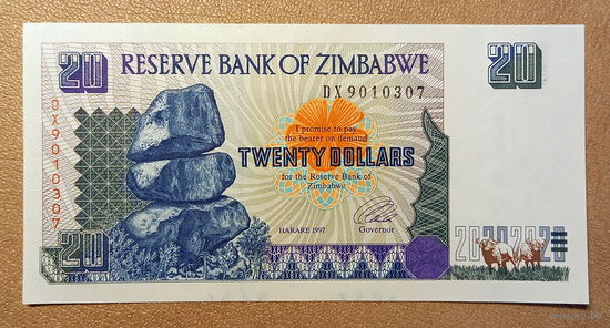 Зимбабве, 20 долларов 1997 г.