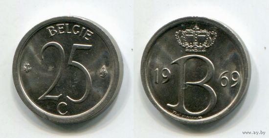Бельгия. 25 сантимов (1969, BELGIE, aUNC)