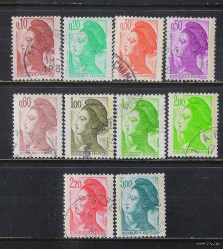 Франция 1982-5 Вып Свобода ведет народ Стандарт #2300,2302-3,2305-6,2306,2311,2338,2359,2510II