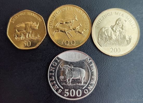 Танзания, 50, 100, 200, 500 шиллингов 2014 - 2015 г. (4 монеты).